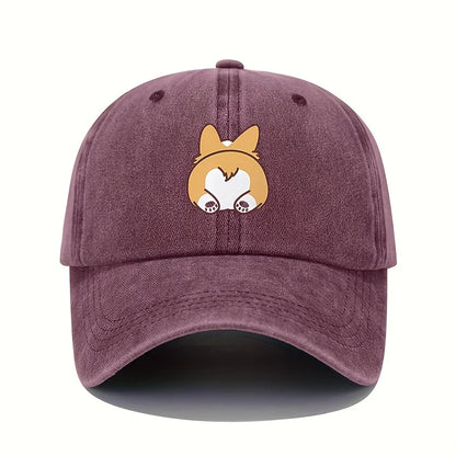 Retro Dog Print Travel Baseball Cap