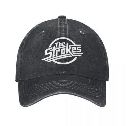 Strokes Rock Music Washed Baseball Cap