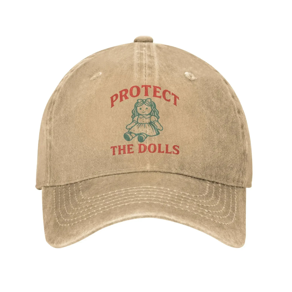 Protect The Dolls Distressed Denim Baseball Cap