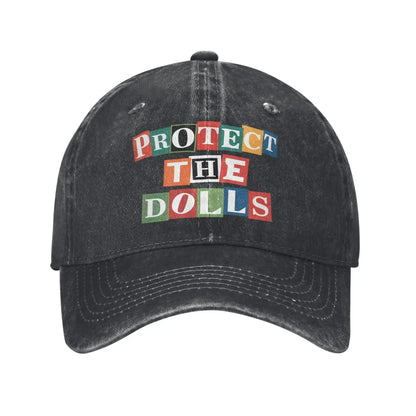 Protect The Dolls Distressed Denim Baseball Cap