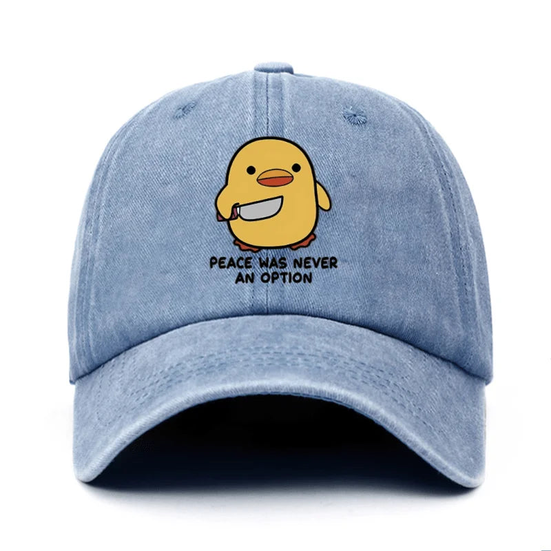Yellow Duck Letter Print Baseball Cap