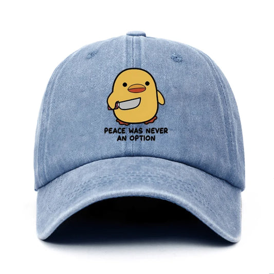 Yellow Duck Letter Print Baseball Cap