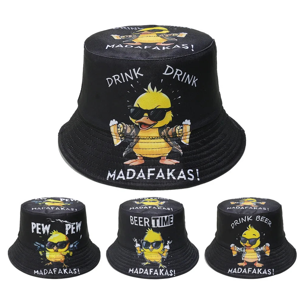 1pc Trendy Printed Double Sided Bucket Hat