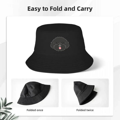 New Black Toy Poodle Bucket Hat