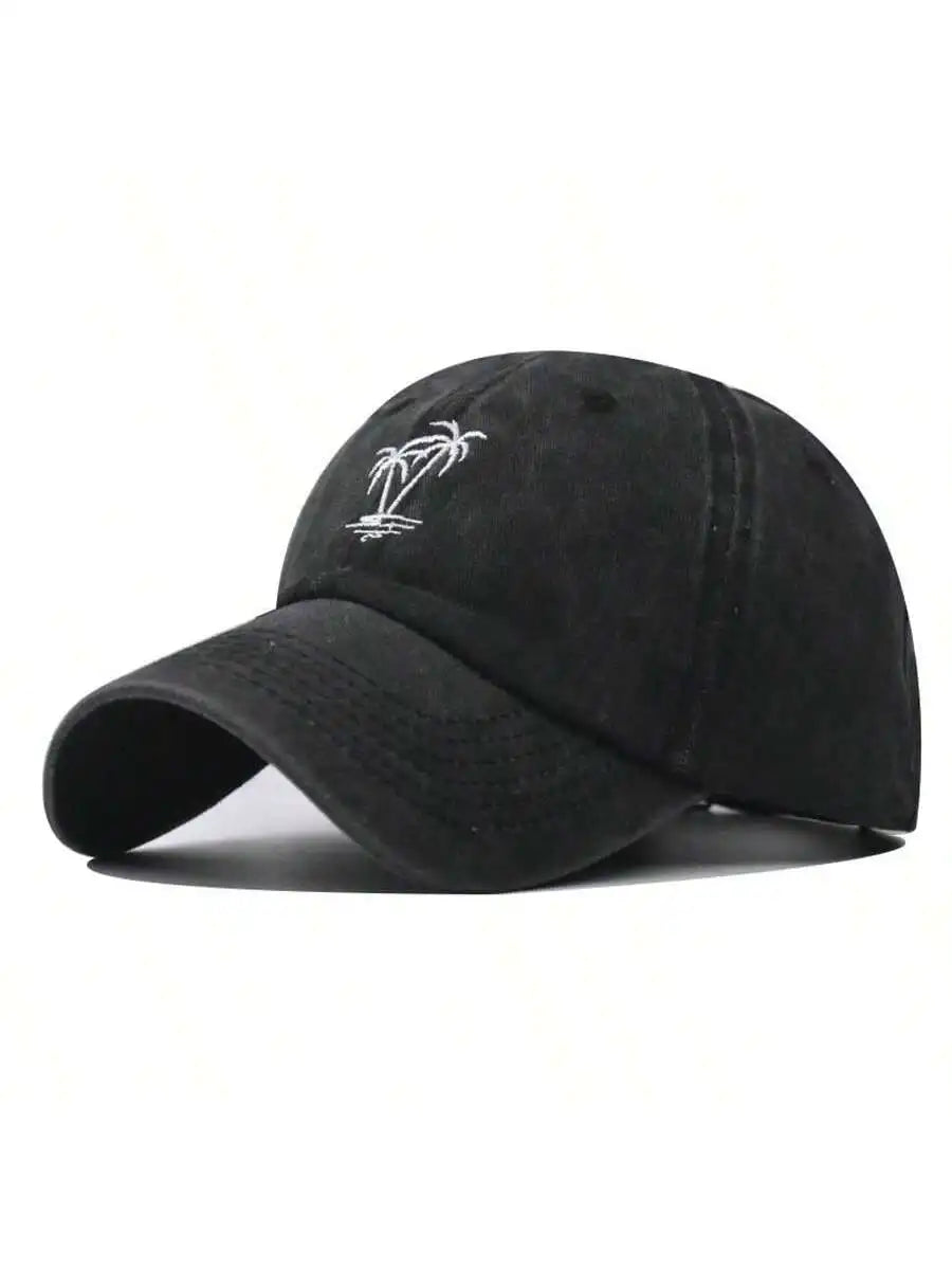 New Fashion Unisex Washed Cotton Cap Coconut Tree