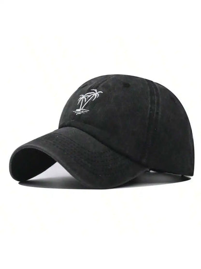 New Fashion Unisex Washed Cotton Cap Coconut Tree
