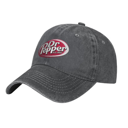 Dr Pepper Letter Baseball Cap Casual Distressed Washed Drink Snapback Hat For Men Women Outdoor Summer Adjustable Hats Cap