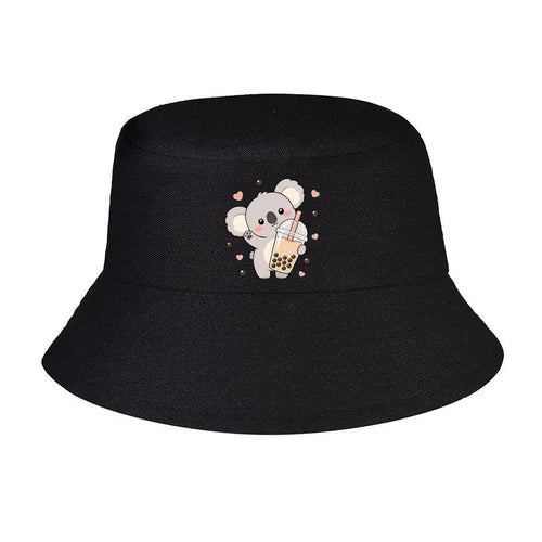 Fashion Cute Koala Boba Tea Bucket Hat