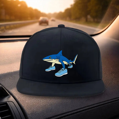 Shark Wearing Shoes Snapback Cap Style