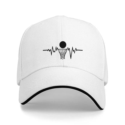 Basketball Heartbeat EKG Pulse Trucker Baseball Cap
