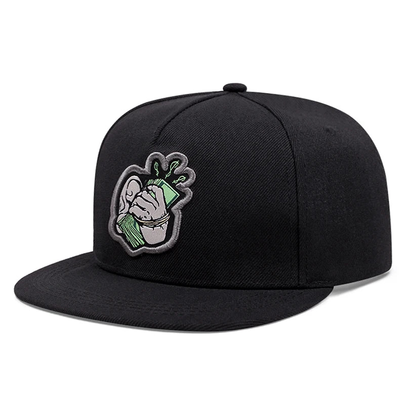 USD Embroidered Flat Brim Mesh Snapback Cap