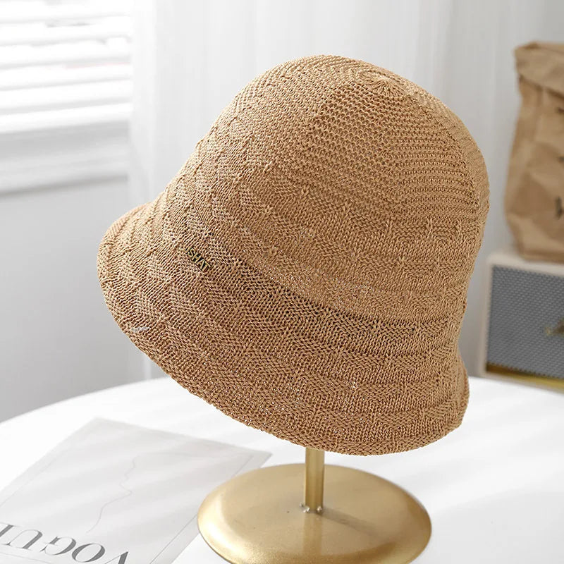 Women's Hollow Knit Bucket Hat Size 56-58cm