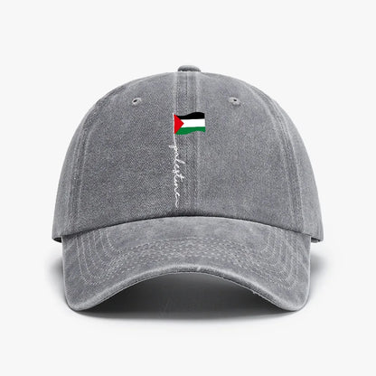 Palestine Flag Print Washed Baseball Cap