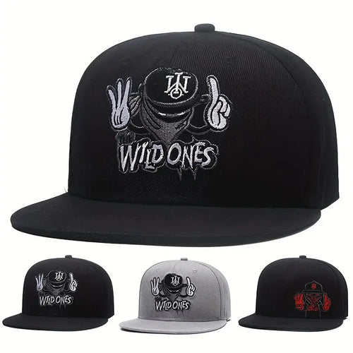 Ninja Letter Embroidered Adjustable Hip Hop Snapback Cap