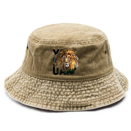 Lion Print Classic Bucket Hat Foldable Beach Cap