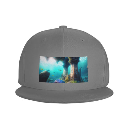 Old City Ruins Vintage Flat Brim Snapback Cap