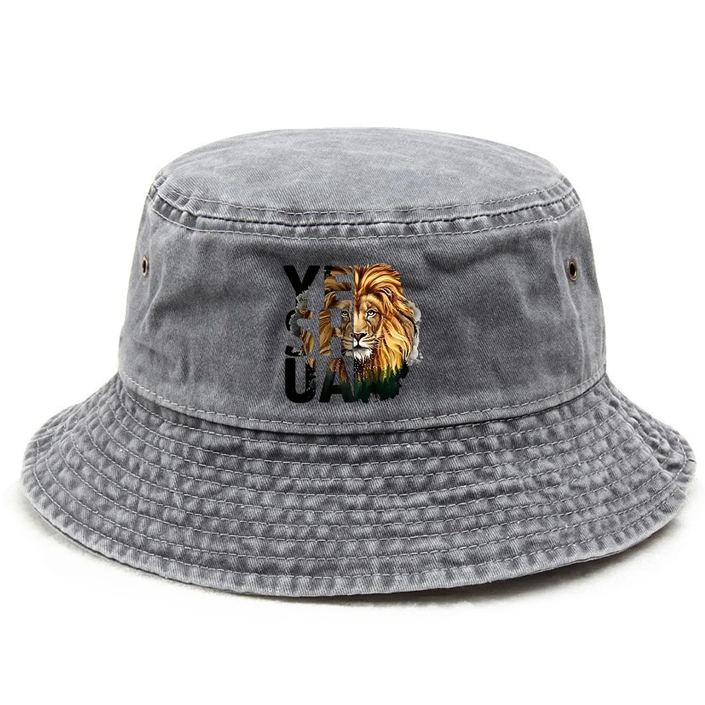 Lion Print Classic Bucket Hat Foldable Beach Cap