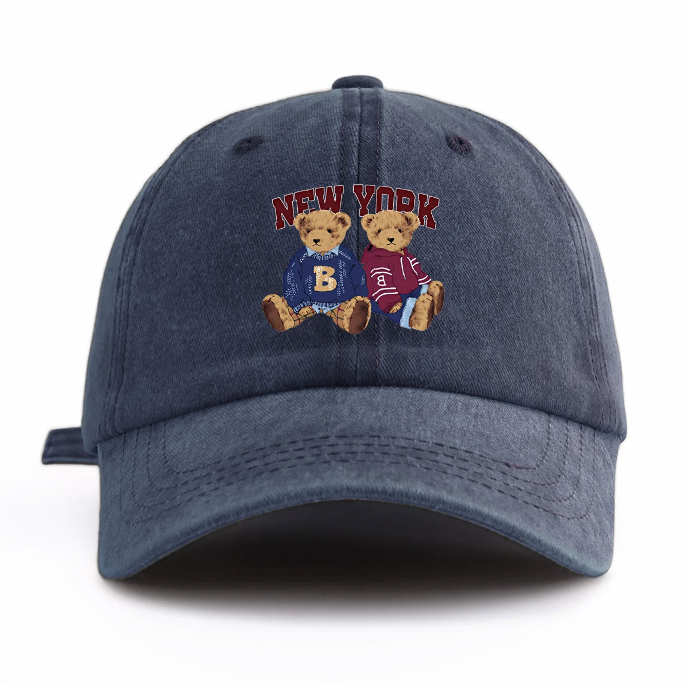Bear Duo Washed Retro Baseball Cap