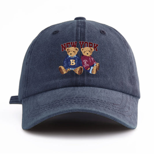 Bear Duo Washed Retro Baseball Cap