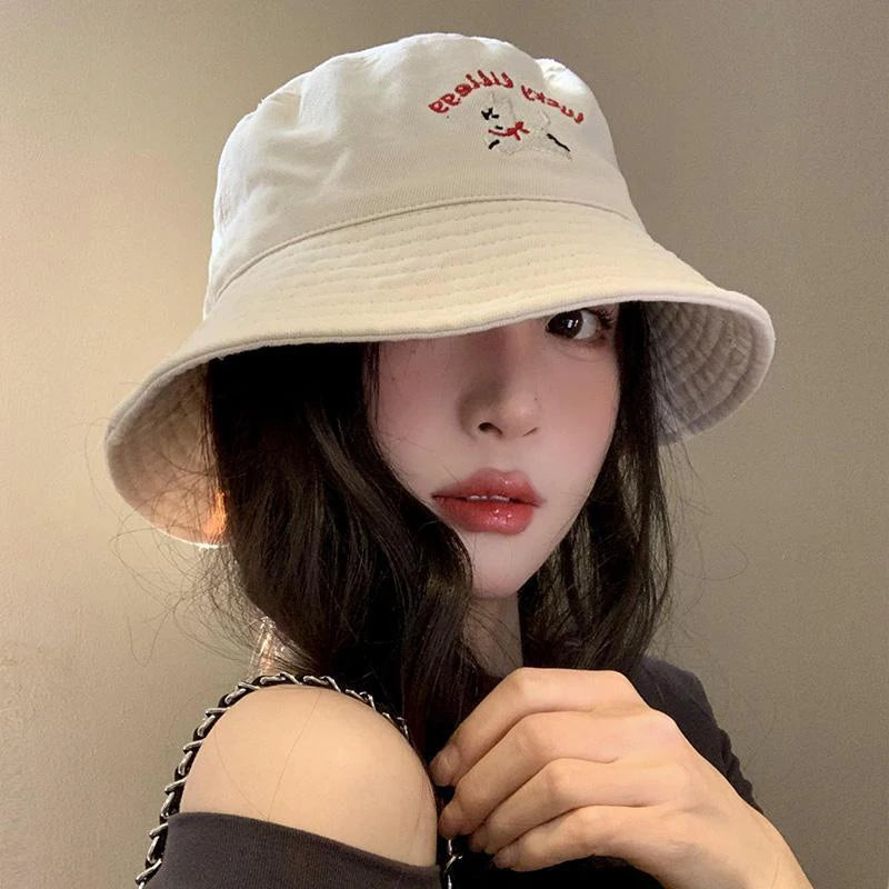 Cute Dog Embroidered Fisherman Bucket Hat