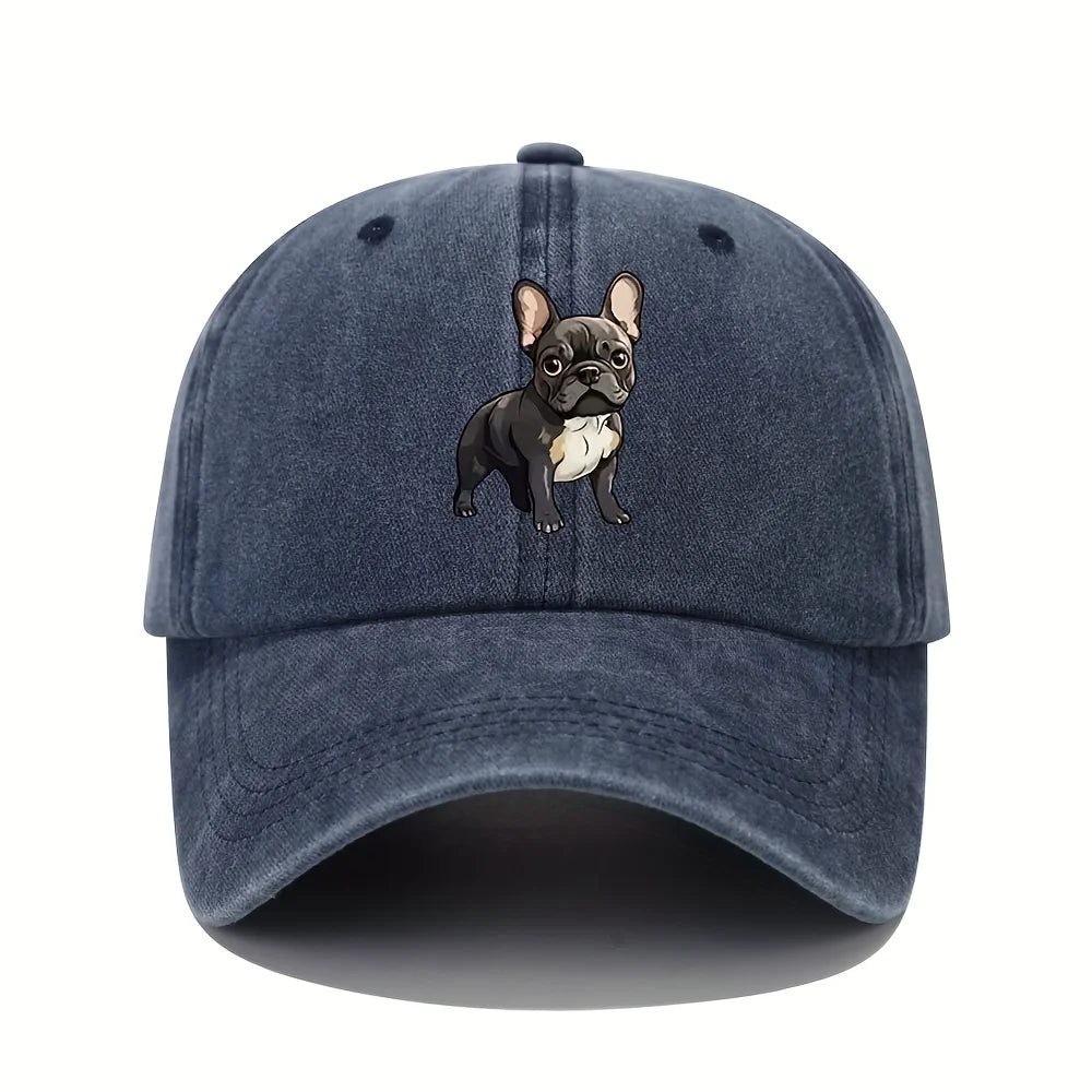 Retro French Bulldog Dad Baseball Cap