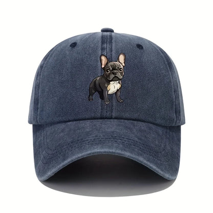 Retro French Bulldog Dad Baseball Cap