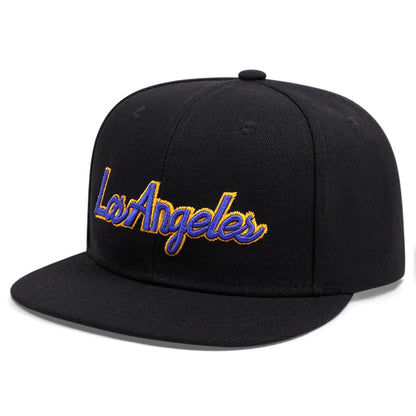 New Fashion Los Angeles Letter Embroidered Flat Edge Hat Men's