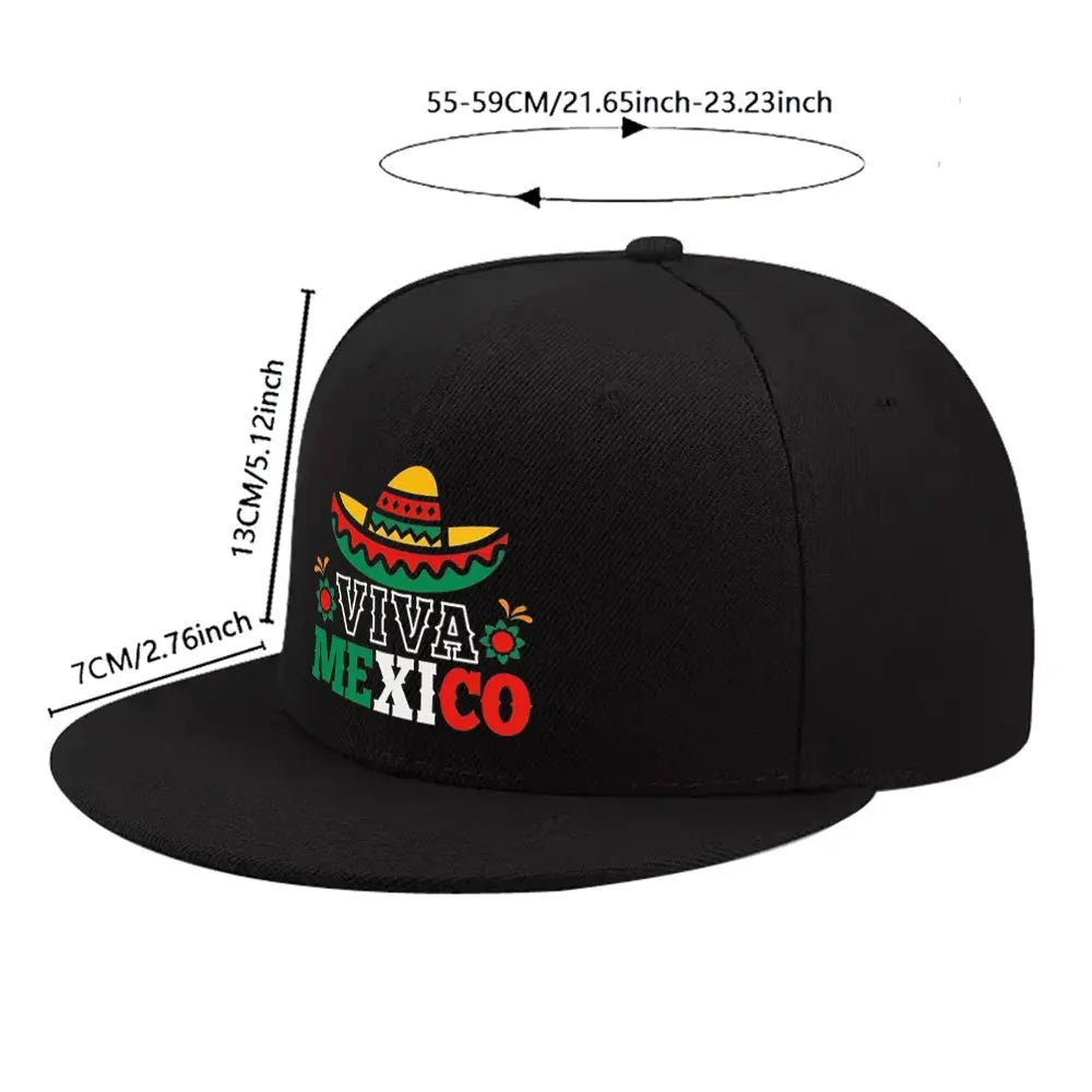 Viva Mexico Sombrero Casual Snapback Cap