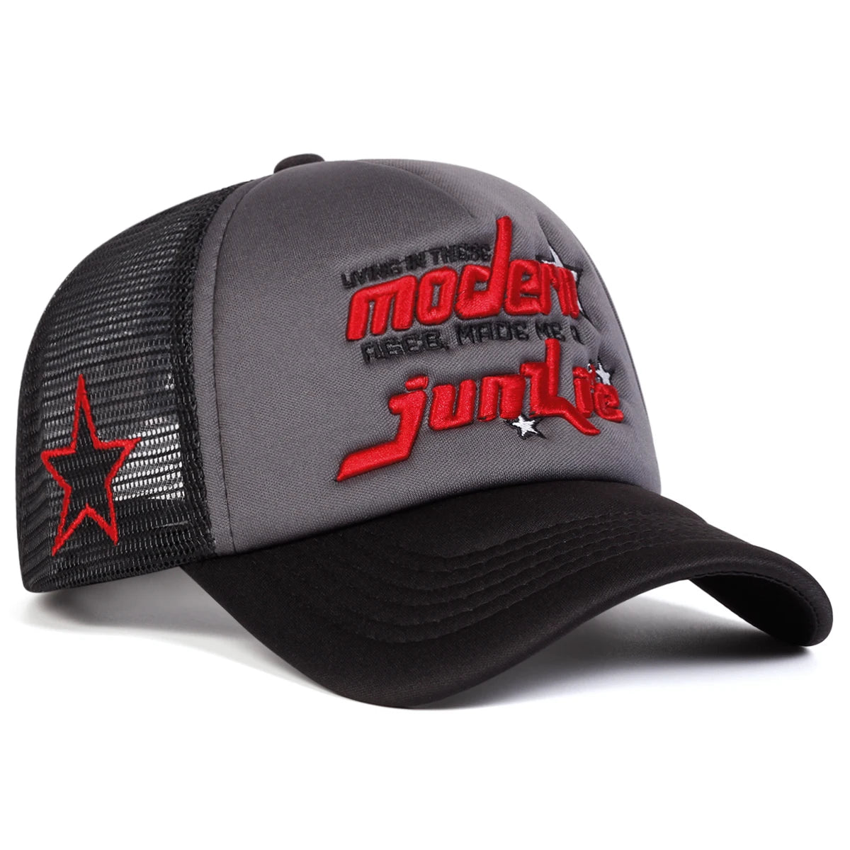 Modern Junkie Embroidered Mesh Baseball Cap