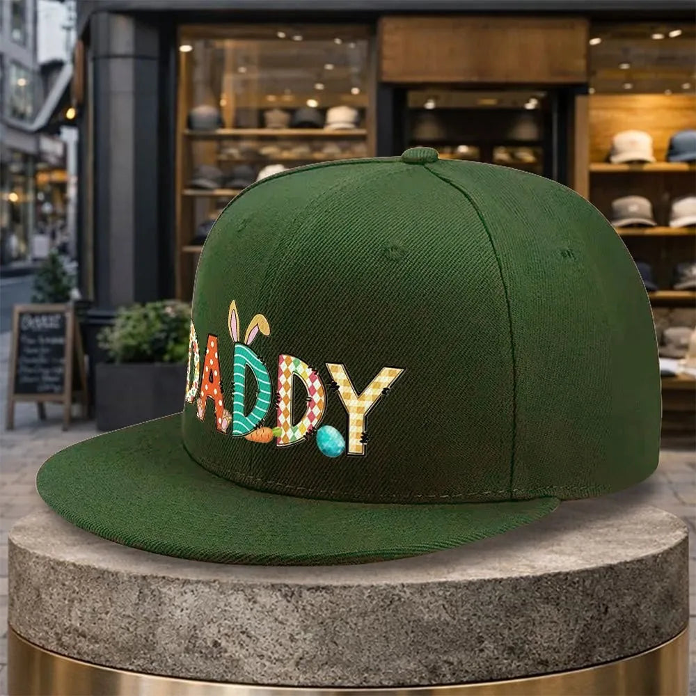 Daddy Easter Bunny Print Snapback Cap