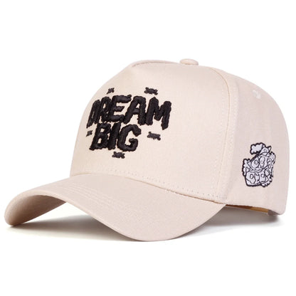 Unisex DREAM BIG Letter Embroidery Baseball Caps Spring Autumn