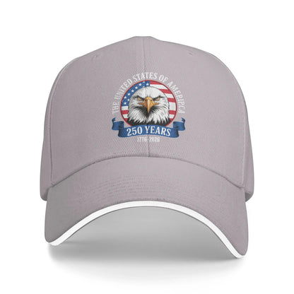 Happy 4th July 250 Years America Pride Patriotic Baseball Cap