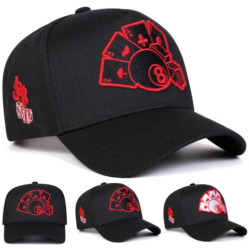 Unisex Poker Embroidery Baseball Caps Spring And Autumn Outdoor