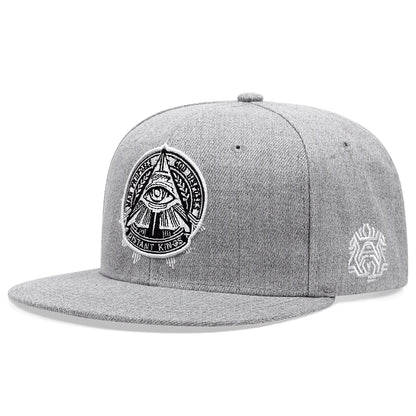 Eye 3D Embroidered Hip Hop Snapback Cap