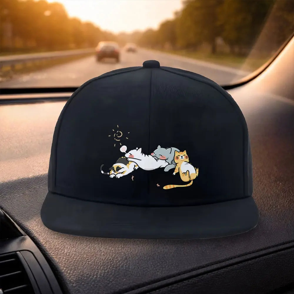 Cute Cat Graphic Snapback Cap