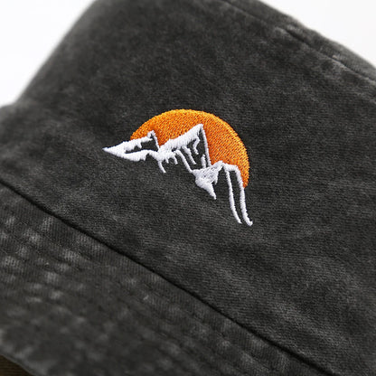 Unisex Washed Plain Bucket Hat Outdoor Travel Cap