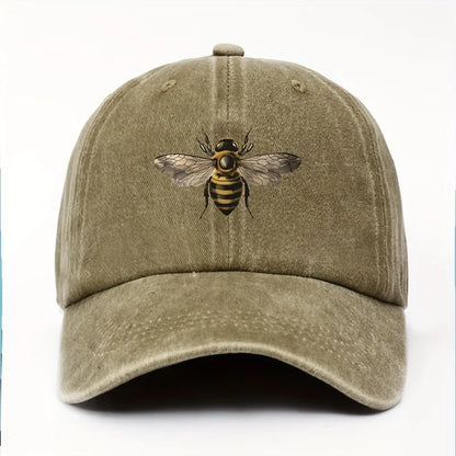 A Bee Print Simple Design Baseball Cap Travel Sunscreen Versatile Style For Men And Women