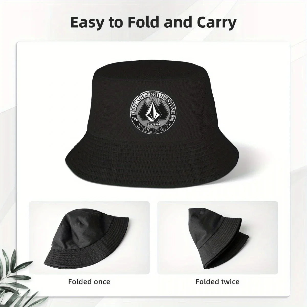Volcom Logo Printed Summer Beach Bucket Hat