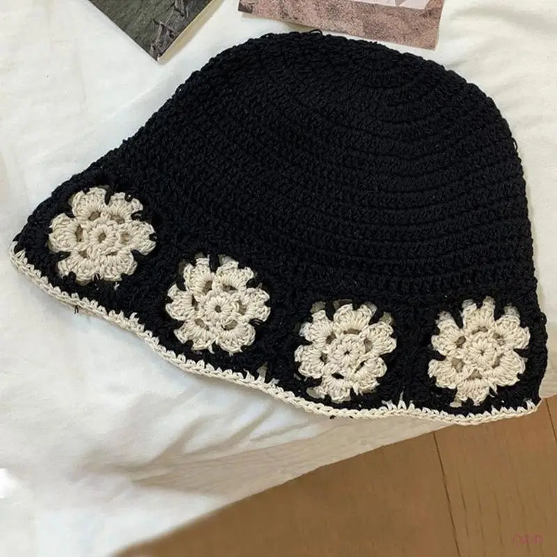 Y2K Floral Crochet Bucket Hat
