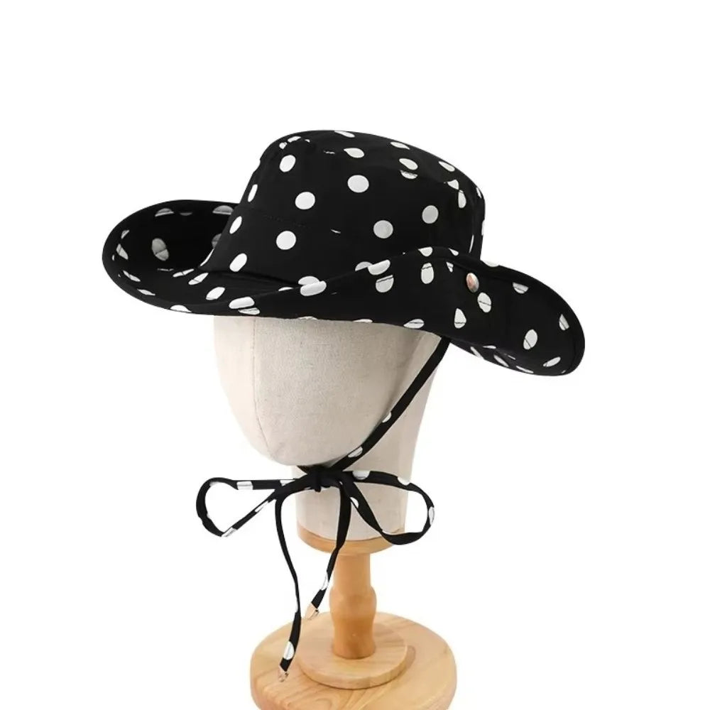 Black Dot Bucket Hats Leopard Print