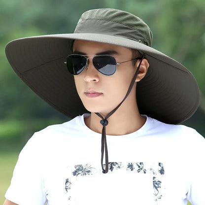 Quick-Dry Nylon Mesh Wide Brim UV Protection Bucket Hat