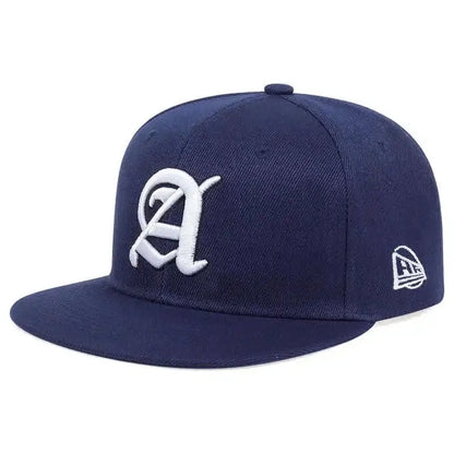 Unisex A Letter Embroidered Snapback Cap