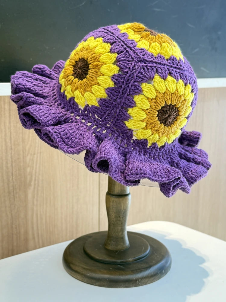 Sunflower Hollow Knitted Bucket Hat