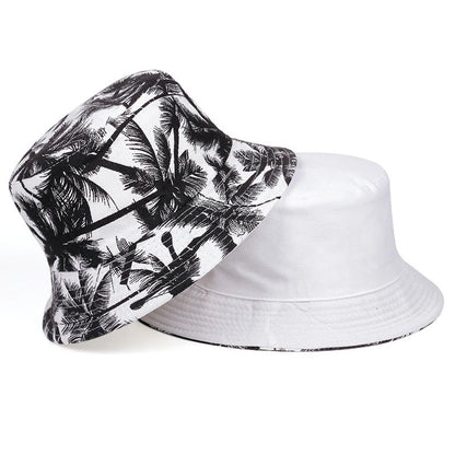 Fisherman Hat Trendy Printed Coconut Tree Bucket Hat