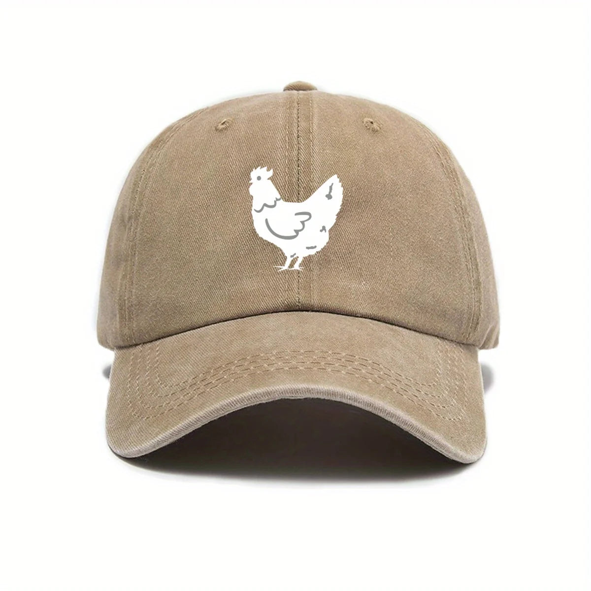 White Hen Print Casual Baseball Cap