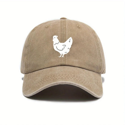 White Hen Print Casual Baseball Cap