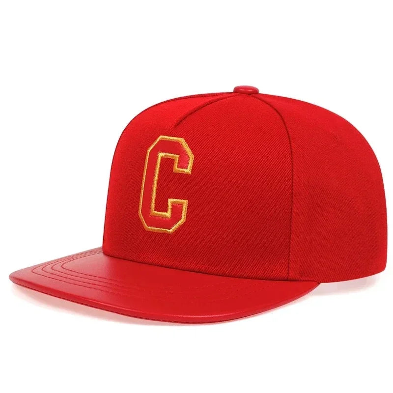 Unisex C Letter Embroidered Hip-Hop Snapback Cap
