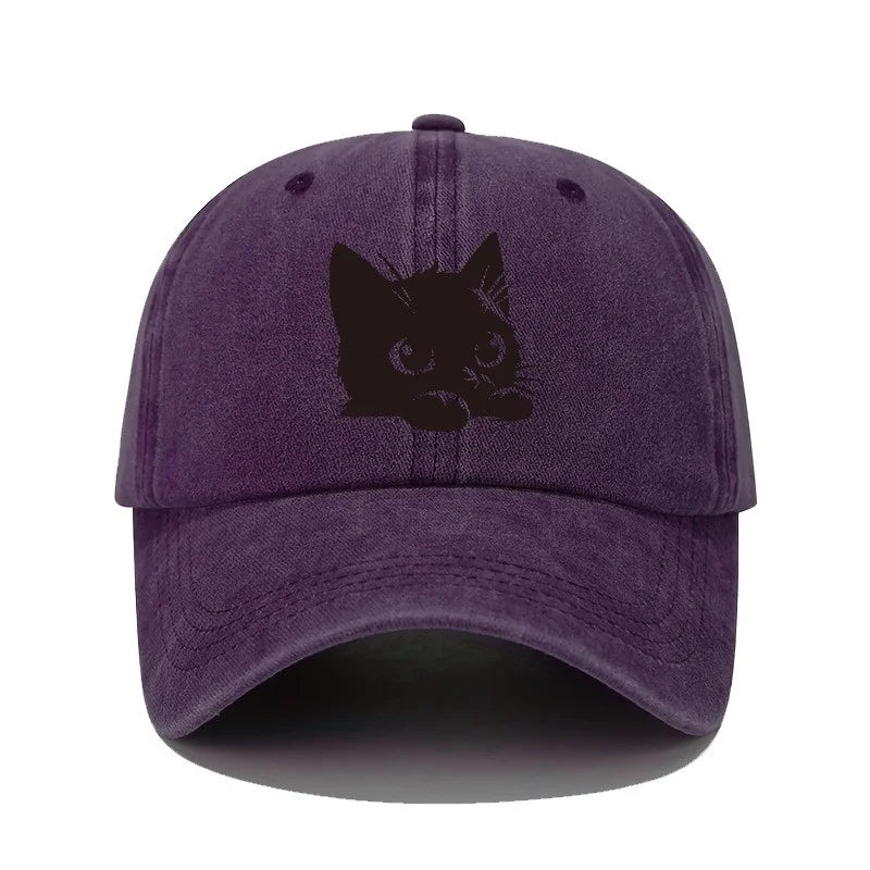 Little Black Cat Retro Baseball Cap