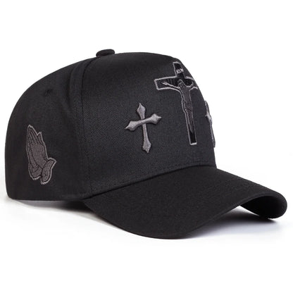 Cross Embroidery Adjustable Outdoor Baseball Cap