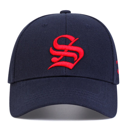 Unisex Gothic S Letter Embroidery Side Baseball Caps